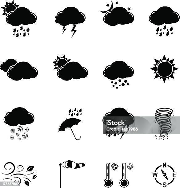 Iconsetwetter Stock Vektor Art und mehr Bilder von Bedeckter Himmel - Bedeckter Himmel, Biegung, Designelement