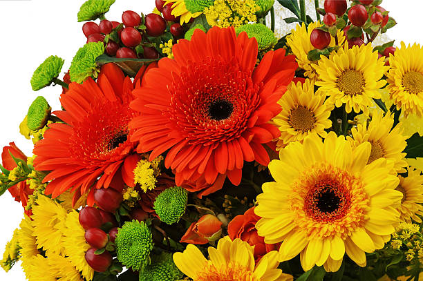 istock Colorful bouquet from gerbera flowers isolated on white backgrou 175857620