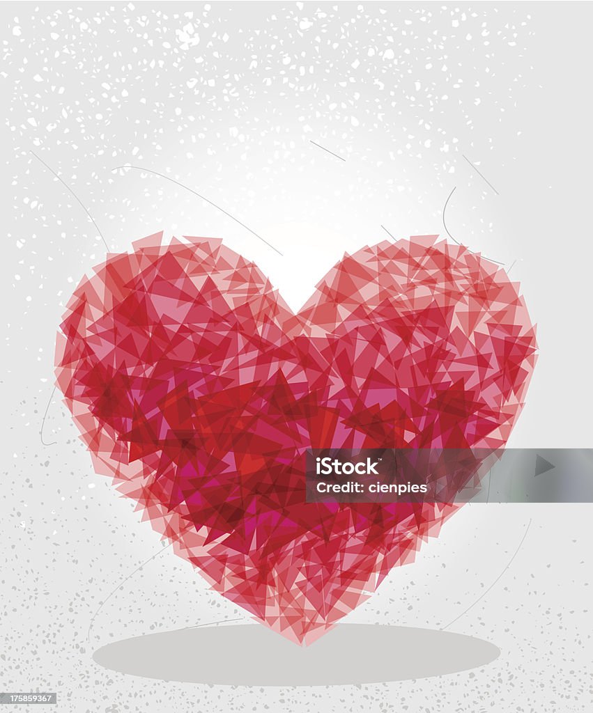 Abstract heart love composition Heart shape mosaic triangle background. EPS 10 vector illustration, contains transparencies. Abstract stock vector