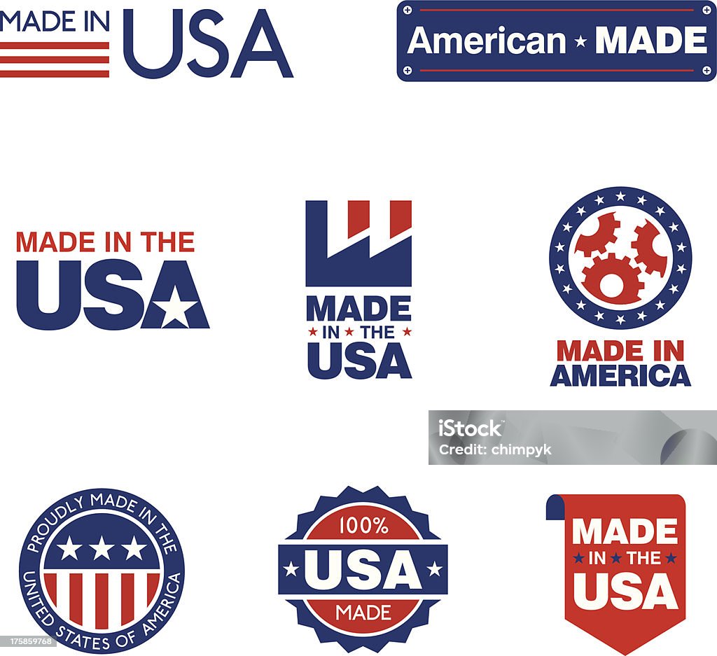 Сделано в США марок - Векторная графика Сделано в США- короткая фраза роялти-фри