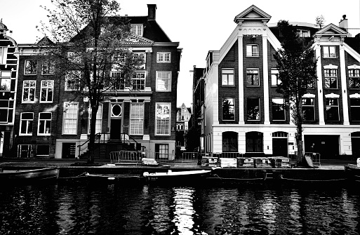 A picture of the beautiful architecture in the streets of Amsterdam in the Netherlands