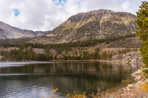 Rock Creek Lake and campground in Inyo National Forest outside of Bishop, California in the Sierra Nevada Mountains.