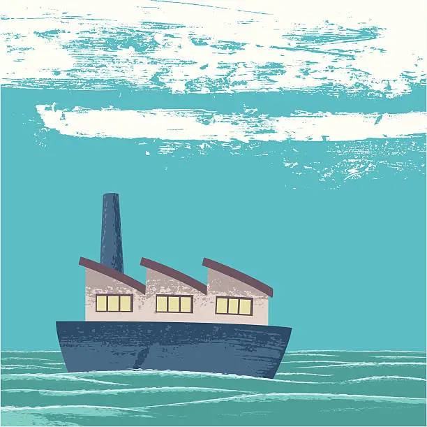 Vector illustration of Calm sea