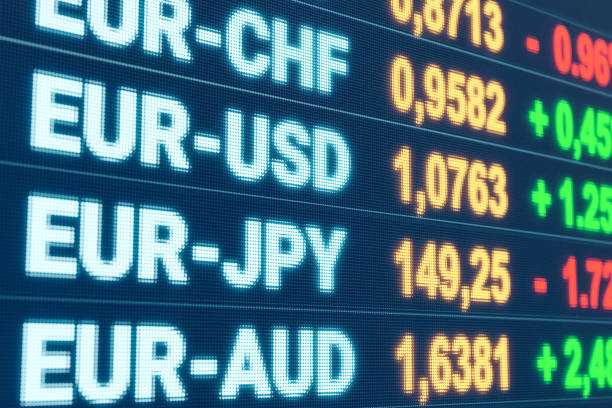 istock Currency exchange rates, USD, EUR, CHF. 1758676447