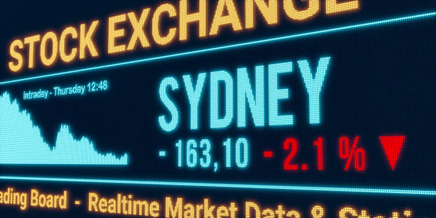 istock Sydney stock market moving down. 1758676969