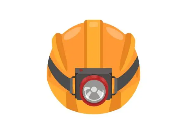 Vector illustration of Miner helmet. Simple flat illustration.