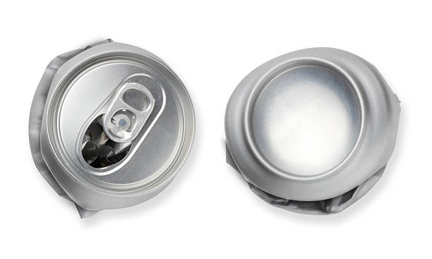 istock Crushed empty blank soda, beer can garbage, Realistic photo image. 175867953