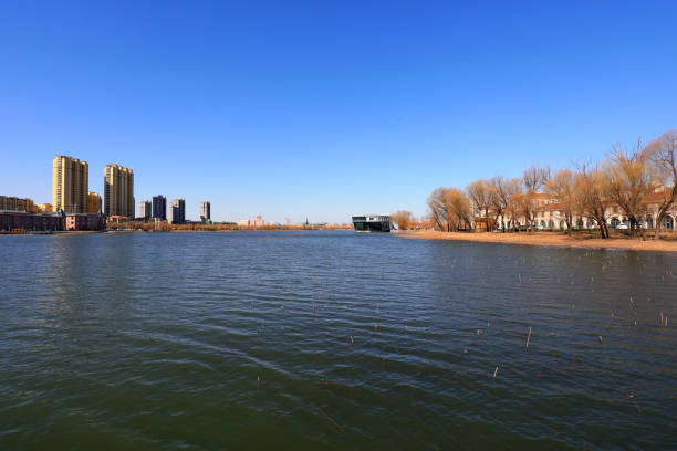 istock Architectural scenery of waterfront city, North China 1758681734