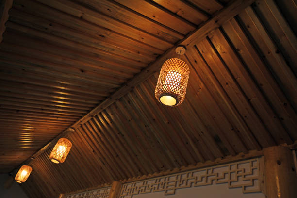 istock Bamboo lanterns on wooden roofs 1758715575