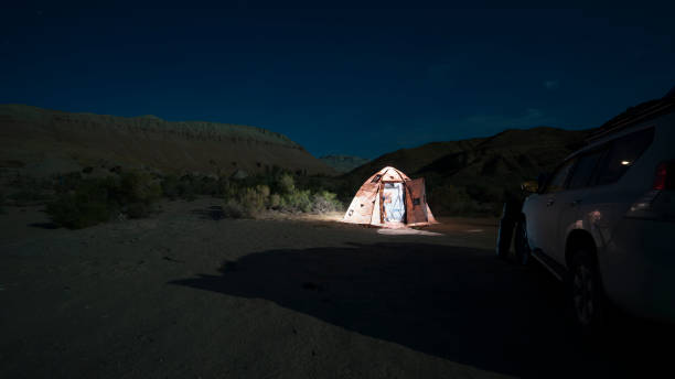 istock Camping on a bright starry night in the mountains 1758743792