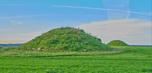 Photo of burial mound - Eshoej - from the bronze age located in Jutland, Denmark, a late summer / early autumn taken by a  Medium Format camera