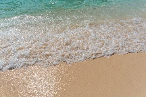 Sand beach and ocean wave