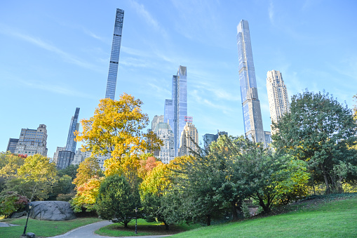 Manhattan, New York City. Nature of Central Park in the autumn.