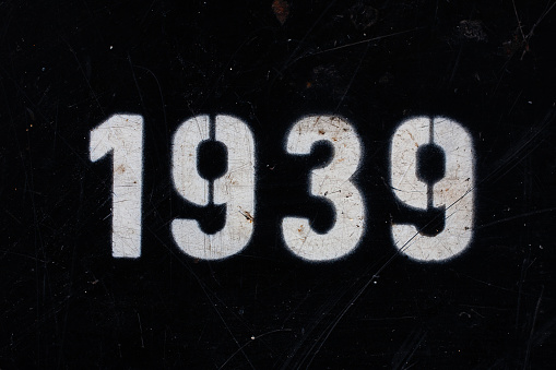 WW2 German Army year number 1939 on ammunition crate. Texture background.