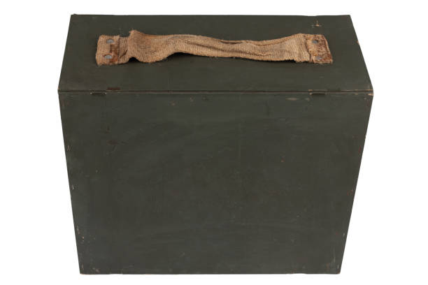 istock Ammunition wooden crate green color 1758811893