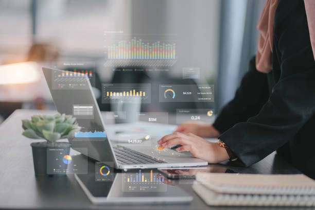 istock Businesswoman using financial business analytics dashboard concept. 1758824109