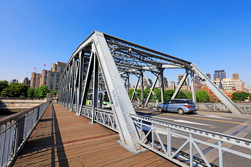 Top view of the Brooklyn Bridge and Manhattan Bridge in New York