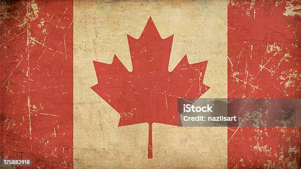Canadian Aged Flat Flag Stock Illustration - Download Image Now - Canadian Flag, Old-fashioned, Canada