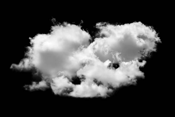 istock White cloud isolated on black background,Textured smoke,brush effect 1758850084
