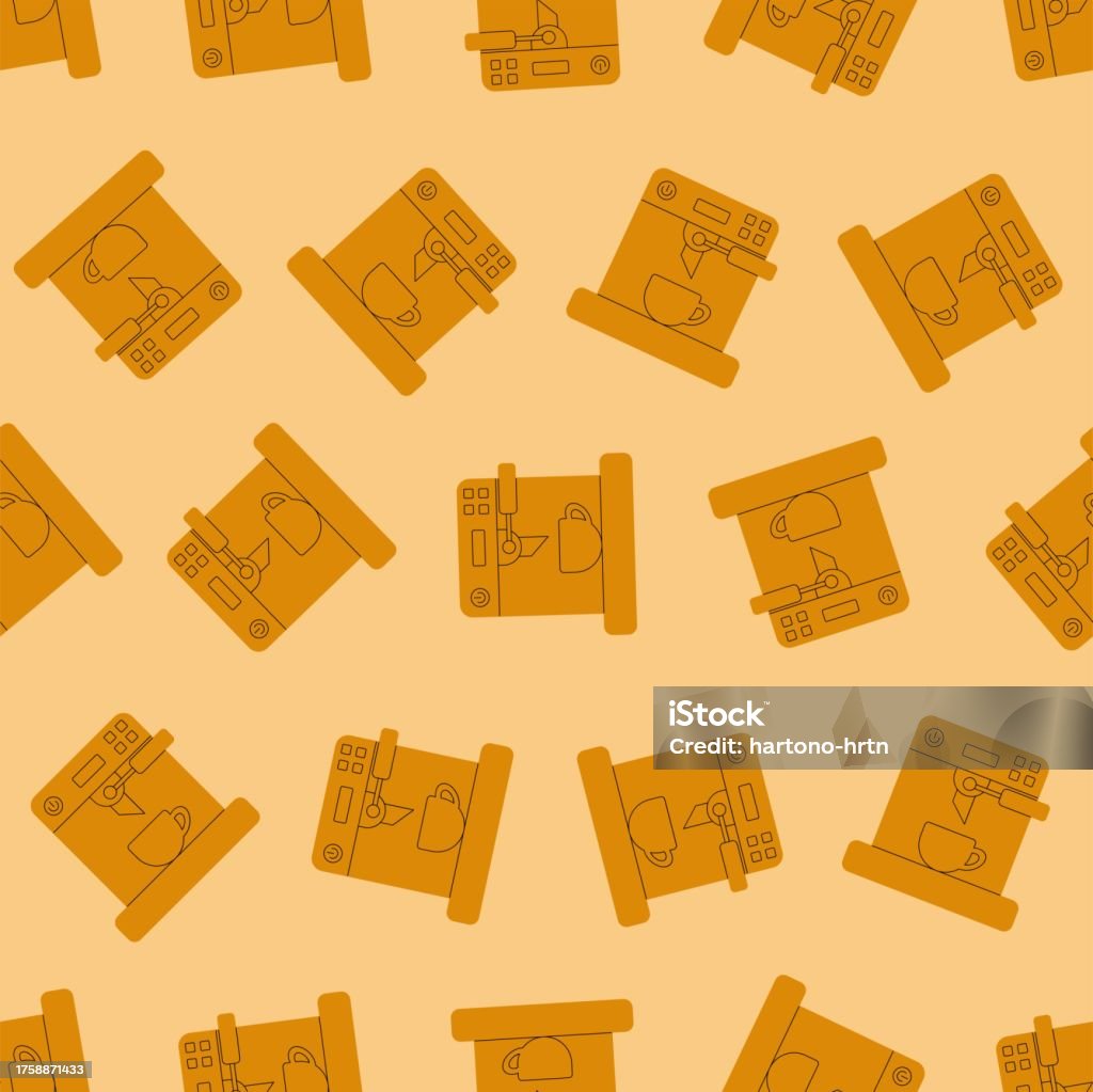 Roaster Pattern Flat Line Coffee Roaster Seamless Pattern Suitable For Backgrounds ...