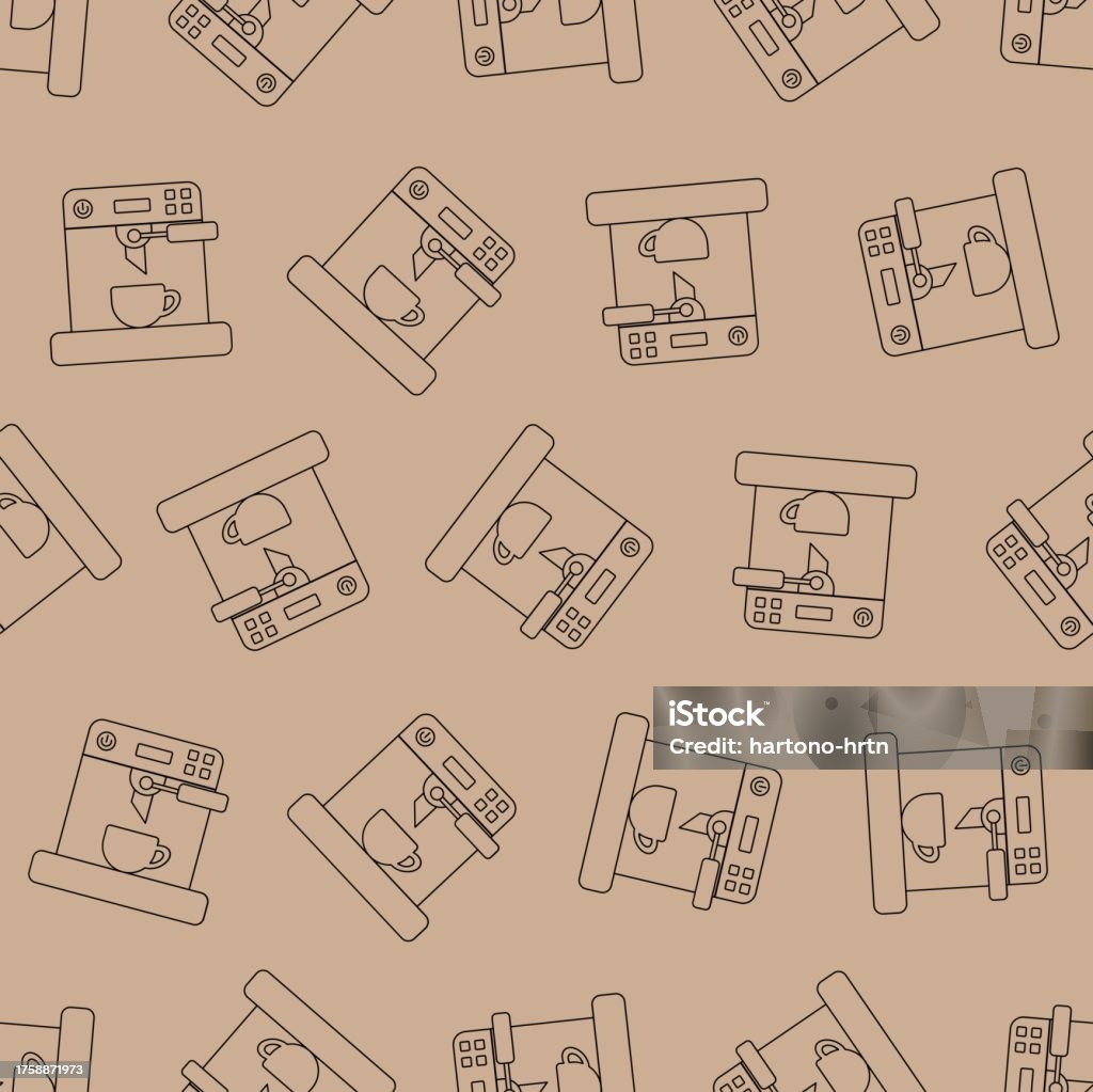 Roaster Pattern Coffee Roaster Line Art Seamless Pattern Suitable For Backgrounds ...