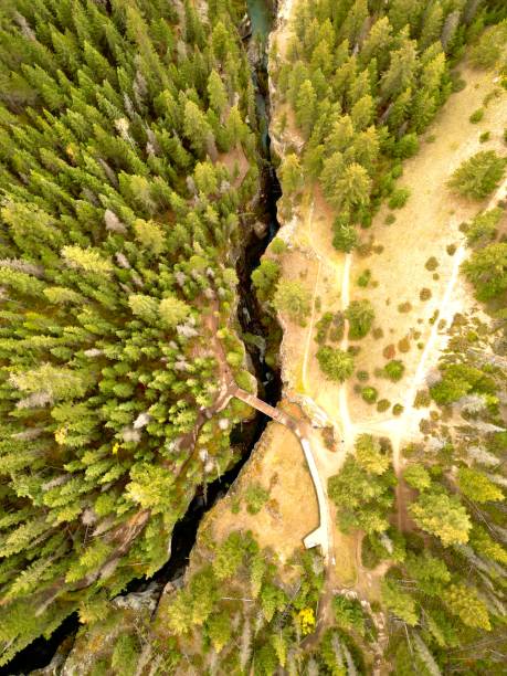 istock Maligne Canyon Aerial View 1758898280
