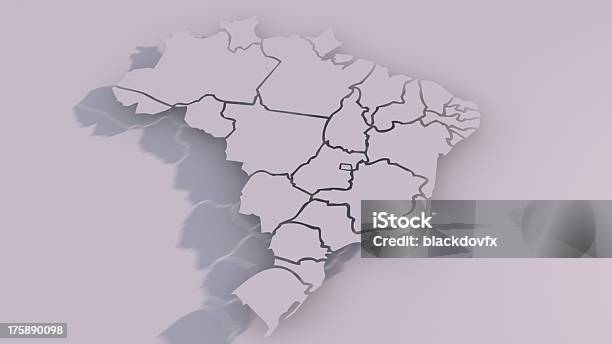Brazil Map With States Stock Photo - Download Image Now - Brazil, Map, Three Dimensional
