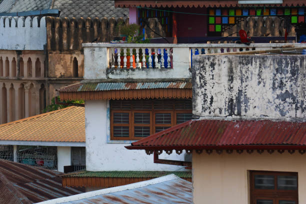 istock Colorful layered rooftops in Stone Town Zanzibar 1758912009