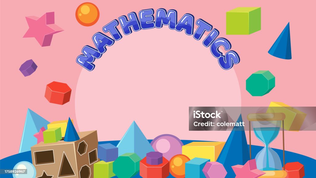 Math Tools On Pink Background A Vector Illustration Stock Illustration ...