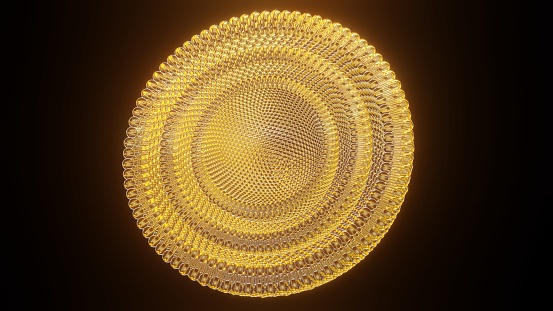 Isolated multi lamellar vesicle or multilayered liposome in the black background 3d rendering