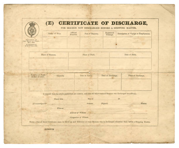istock British Victorian Merchant Navy certificate of discharge 175894022