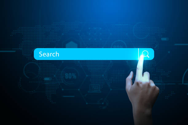 istock hand point to search bar. 1758948333