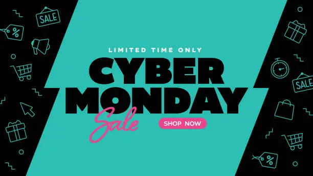 Vector illustration of Title background material with design suitable for Cyber Monday and e-commerce