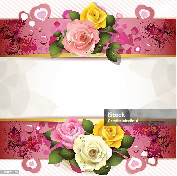 Hintergrund Mit Rosen Stock Vektor Art und mehr Bilder von Blume - Blume, Gelb, Goldfarbig
