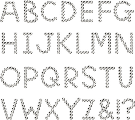 Letras Rhinestone Ilustración de Rhinestones Letra Mayúscula y más Vectores Libres de ...