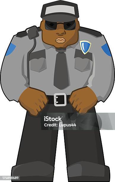 ブラックの警備員または Policeman ベクター - ベクター画像のベクターアート素材や画像を多数ご用意 - ベクター画像, 警察のバッジ, アフリカ民族