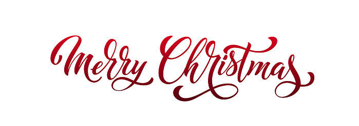 Merry Christmas and Happy New Year hand lettering calligraphy. Vector holiday illustration element. Typographic element for congratulations.