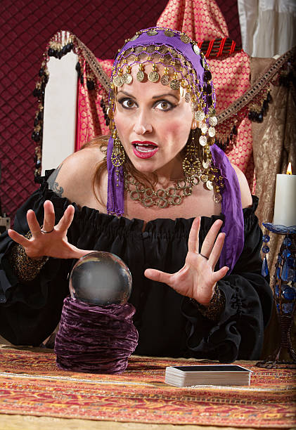 istock Caucasian Lady with Crystal Ball 175901022
