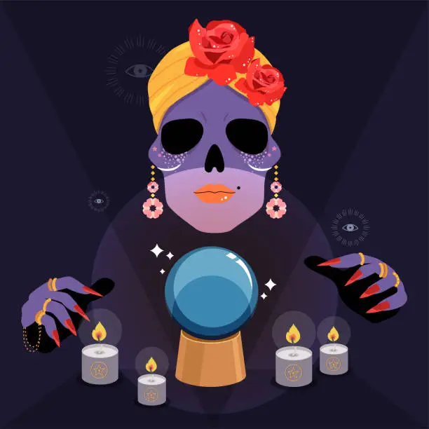 Vector illustration of fortune teller