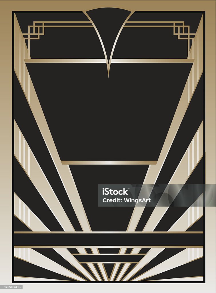 Art Deco Background and Frame - Векторная графика 1930 роялти-фри