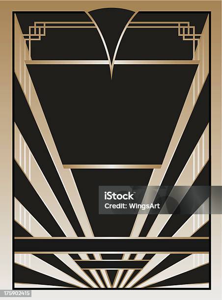 Art Deco Background And Frame — стоковая векторная графика и другие изображения на тему 1930 - 1930, Антиквариат, Арт-деко