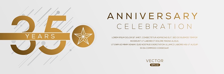 35 years anniversary celebration template, Vector illustration.