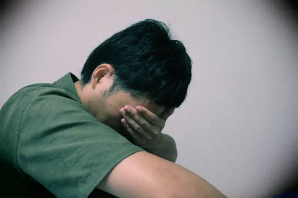 istock Close-up of a depressed Japanese man 1759080736