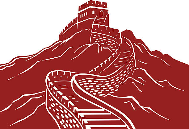 ilustraciones, imágenes clip art, dibujos animados e iconos de stock de la gran muralla - chinese wall