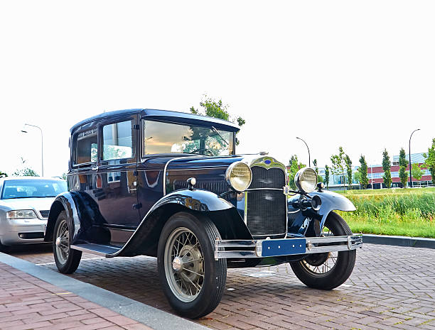 istock American retro car on the street 175911230