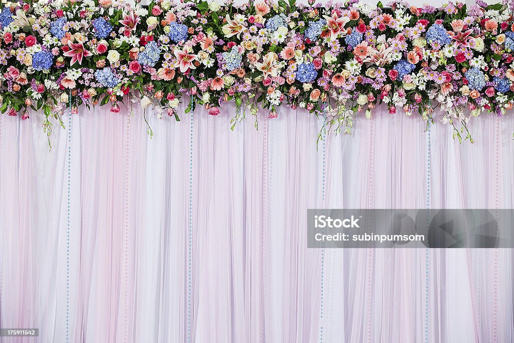 Bonito Flores de fundo de Cena de Casamento - Royalty-free Cortina Foto de stock