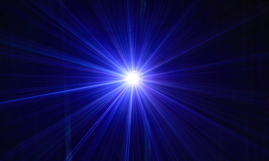 An explosion of blue light.