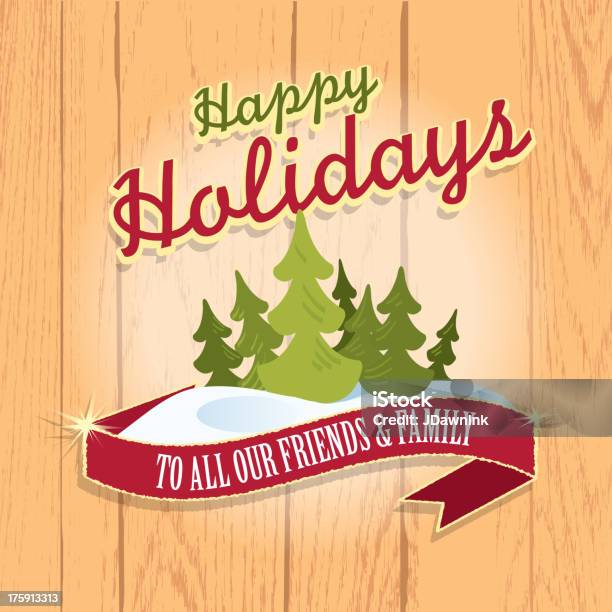 Happy Holidays Greeting Design Stock Illustration - Download Image Now - Happy Holidays - Short Phrase, Green Color, Christmas