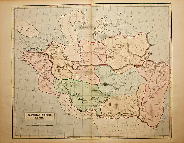 istock Parthian empire. Ancient map of the world . 175913575