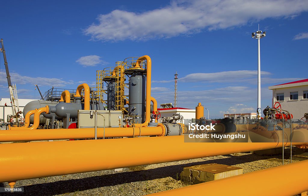 Petrochemical industry Industrial view of oil petrochemical refinery tanks Aluminum Stock Photo